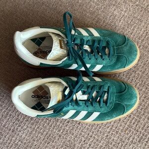 Adidas Green and White Sneakers
